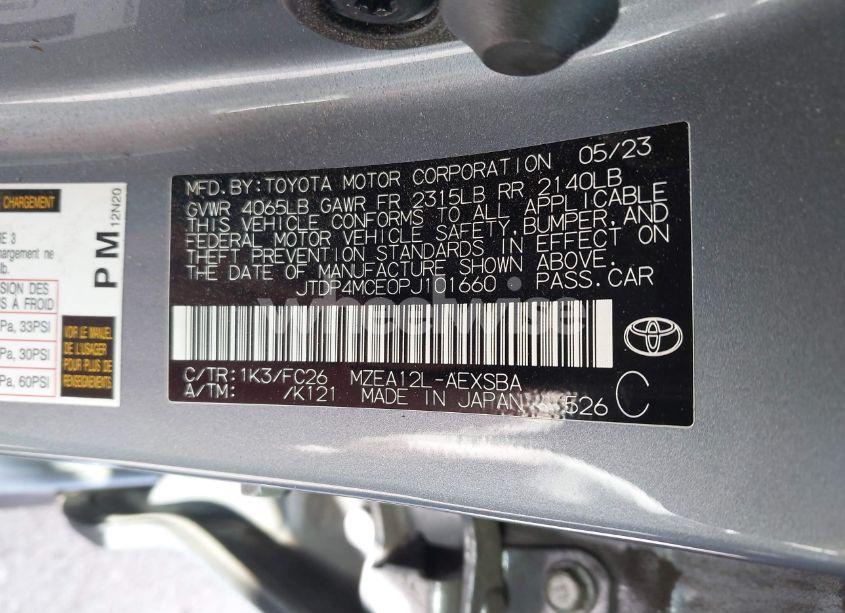 Photo 9 of 2023 Toyota Corolla SE (VIN JTDP4MCE0PJ101660)