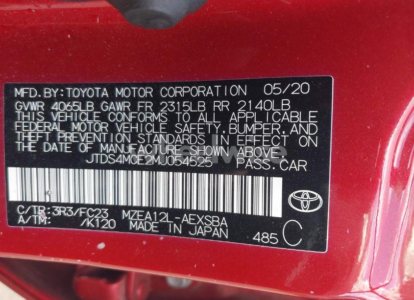 Photo 9 of 2021 Toyota Corolla SE (VIN JTDS4MCE2MJ054525)