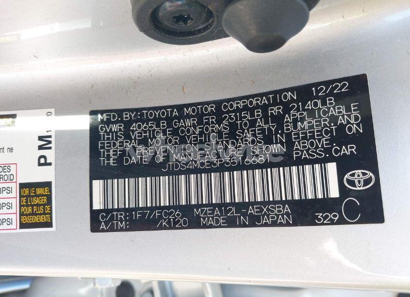 Photo 9 of 2023 Toyota Corolla SE (VIN JTDS4MCE3P3516681)