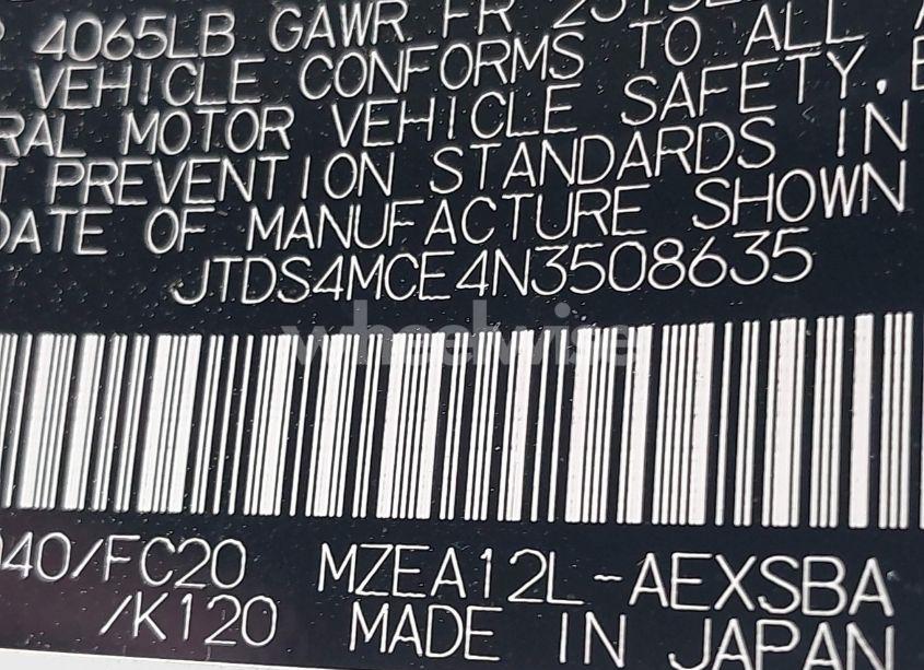 Photo 9 of 2022 Toyota Corolla SE (VIN JTDS4MCE4N3508635)