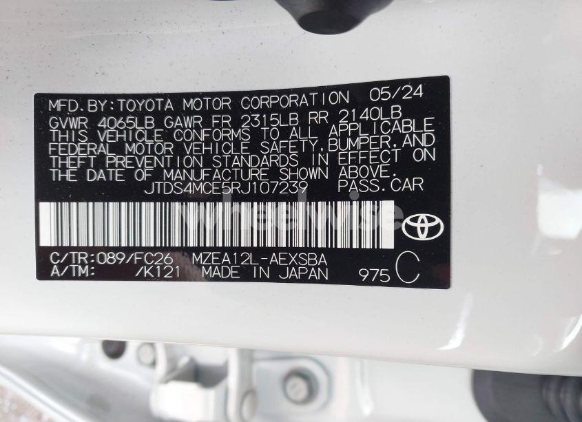 Photo 9 of 2024 Toyota Corolla SE (VIN JTDS4MCE5RJ107239)