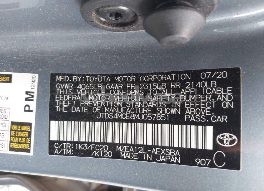 Photo 9 of 2021 Toyota Corolla SE (VIN JTDS4MCE8MJ057851)