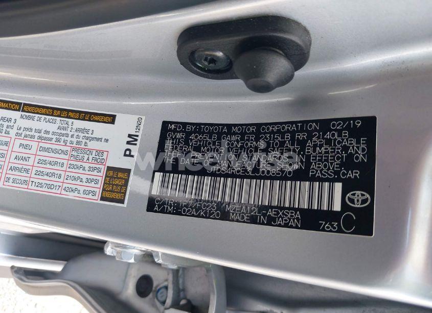 Photo 9 of 2020 Toyota Corolla SE (VIN JTDS4RCE3LJ008570)