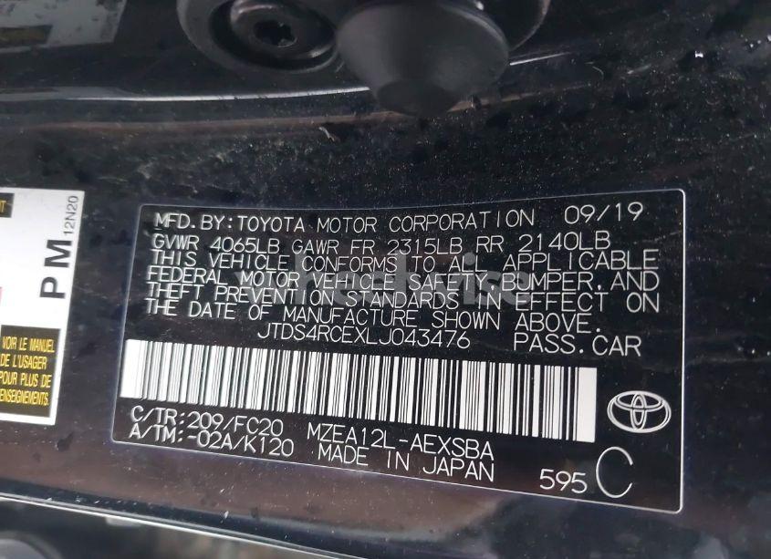 Photo 9 of 2020 Toyota Corolla SE/SE NIGHTSHADE EDITION (VIN JTDS4RCEXLJ043476)