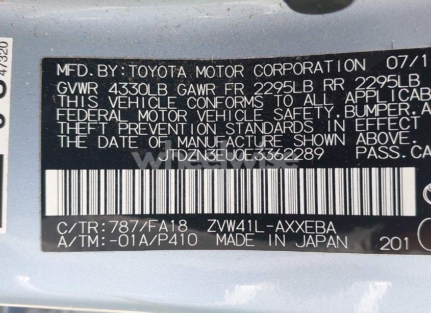 Photo 9 of 2014 Toyota Prius V TWO (VIN JTDZN3EU0E3362289)