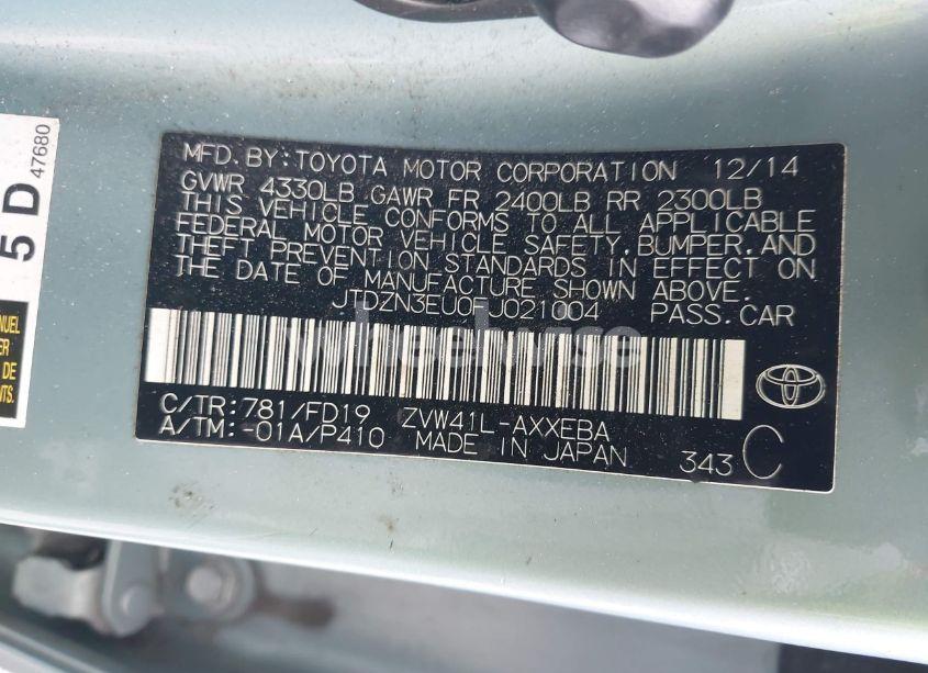 Photo 9 of 2015 Toyota Prius V THREE (VIN JTDZN3EU0FJ021004)