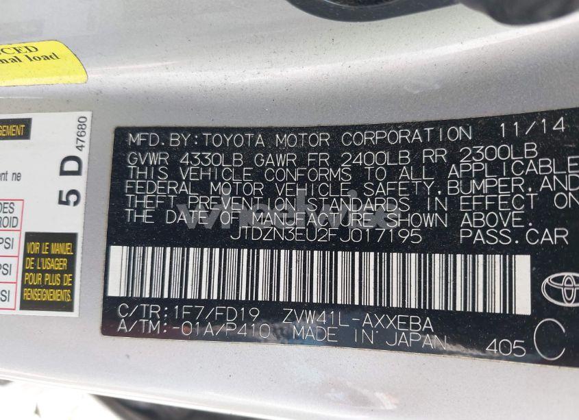 Photo 9 of 2015 Toyota Prius V THREE (VIN JTDZN3EU2FJ017195)