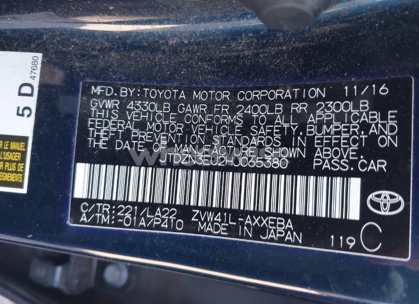 Photo 9 of 2017 Toyota Prius V FOUR (VIN JTDZN3EU2HJ065380)