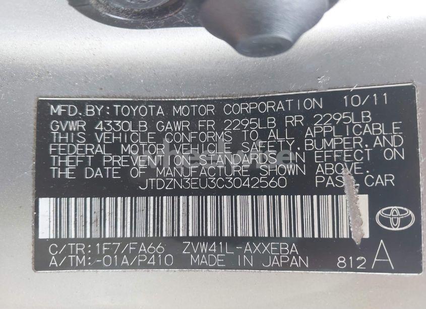 Photo 9 of 2012 Toyota Prius V THREE (VIN JTDZN3EU3C3042560)