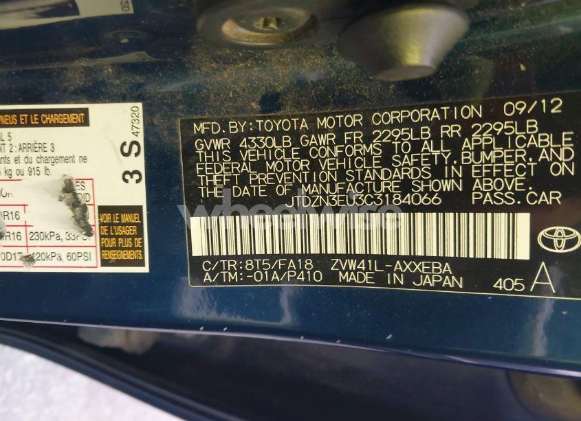 Photo 9 of 2012 Toyota Prius V TWO (VIN JTDZN3EU3C3184066)