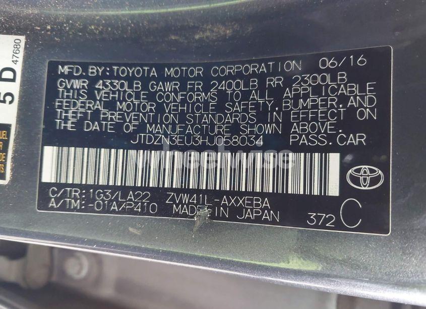 Photo 9 of 2017 Toyota Prius V FOUR (VIN JTDZN3EU3HJ058034)