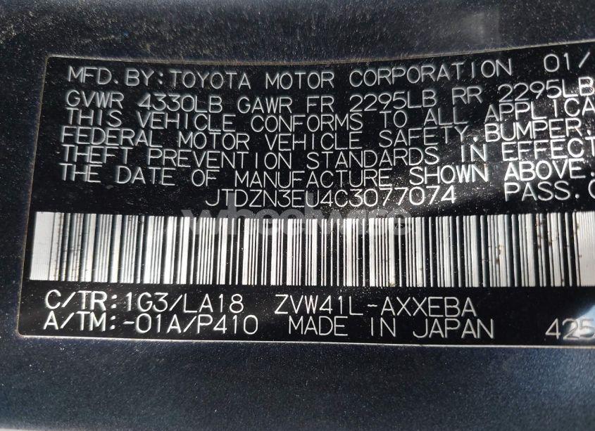 Photo 9 of 2012 Toyota Prius V FIVE (VIN JTDZN3EU4C3077074)