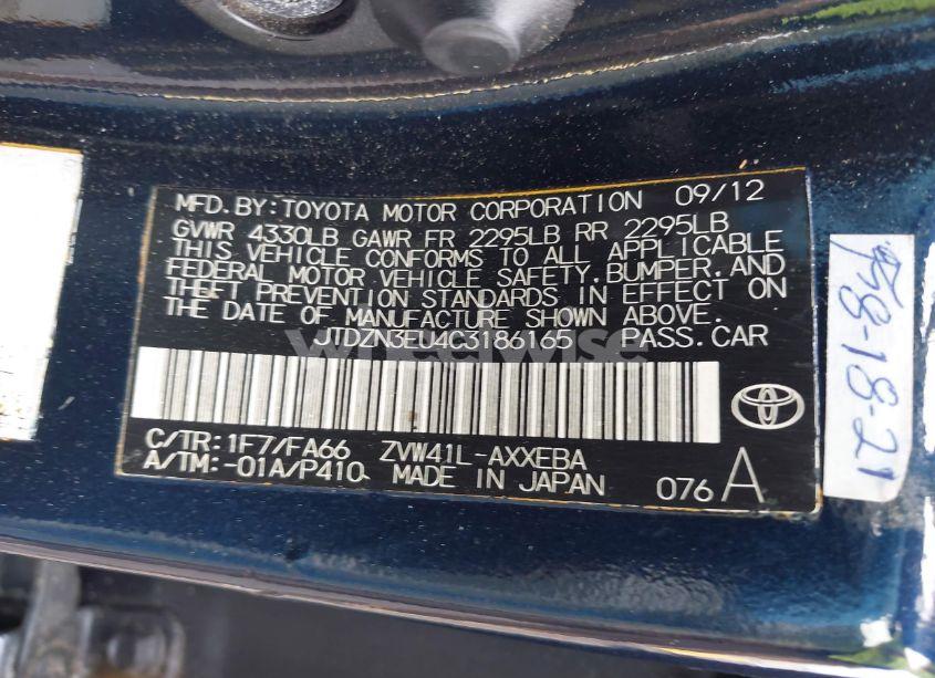 Photo 9 of 2012 Toyota Prius V TWO (VIN JTDZN3EU4C3186165)