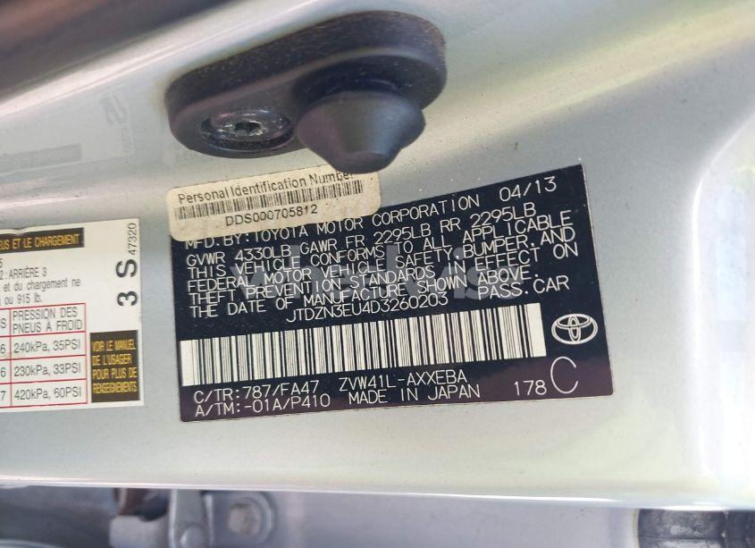 Photo 9 of 2013 Toyota Prius V FIVE/THREE/TWO (VIN JTDZN3EU4D3260203)