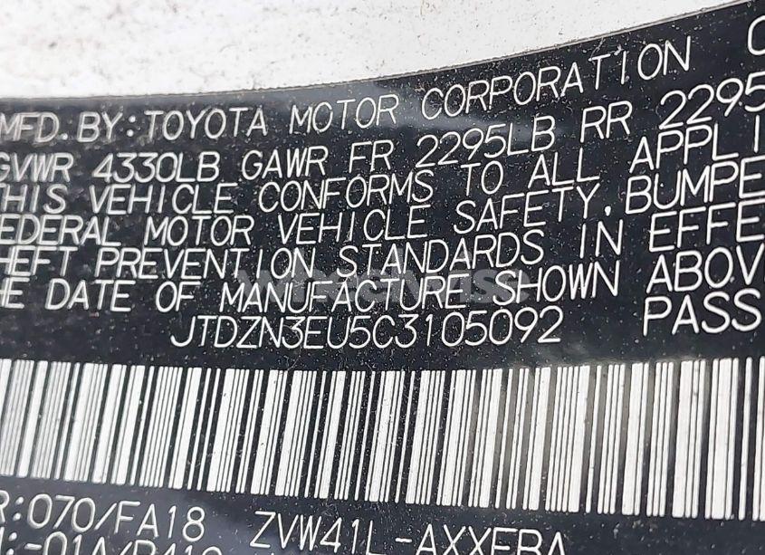 Photo 9 of 2012 Toyota Prius V FIVE/THREE/TWO (VIN JTDZN3EU5C3105092)