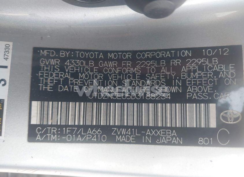 Photo 9 of 2013 Toyota Prius V FIVE (VIN JTDZN3EU5D3188234)
