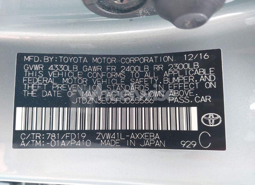 Photo 9 of 2017 Toyota Prius V TWO (VIN JTDZN3EU5HJ065566)