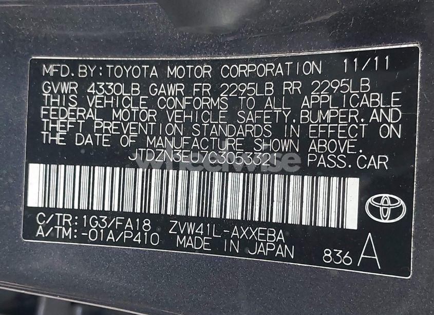 Photo 9 of 2012 Toyota Prius V THREE (VIN JTDZN3EU7C3053321)