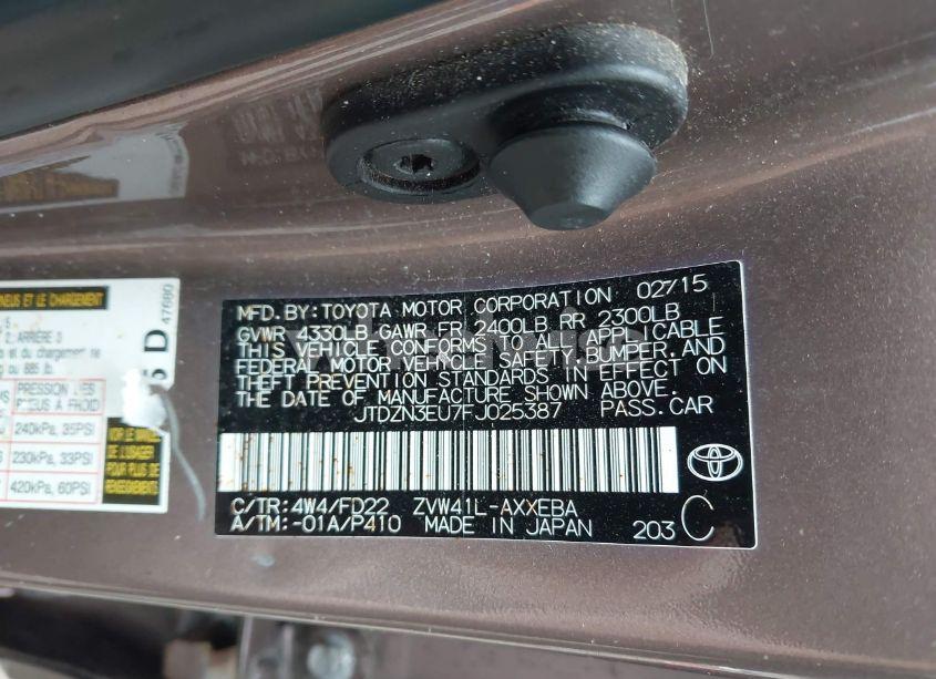 Photo 9 of 2015 Toyota Prius V THREE (VIN JTDZN3EU7FJ025387)