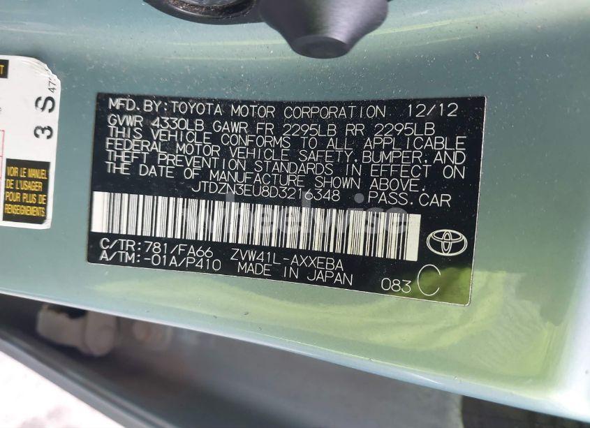 Photo 9 of 2013 Toyota Prius V THREE (VIN JTDZN3EU8D3216348)