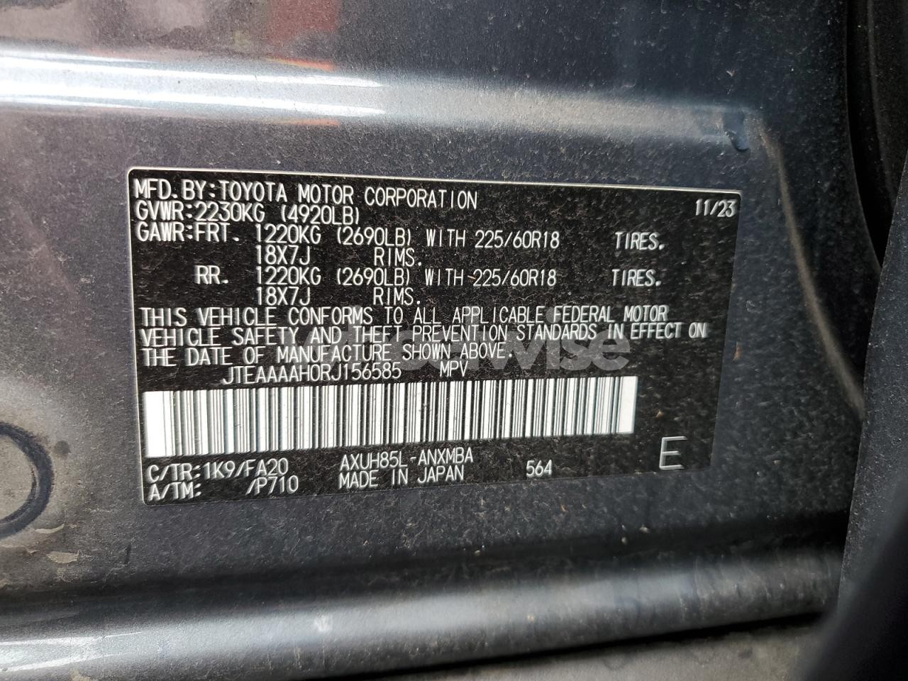 Photo 13 of 2024 TOYOTA VENZA LE (VIN JTEAAAAH0RJ156585)