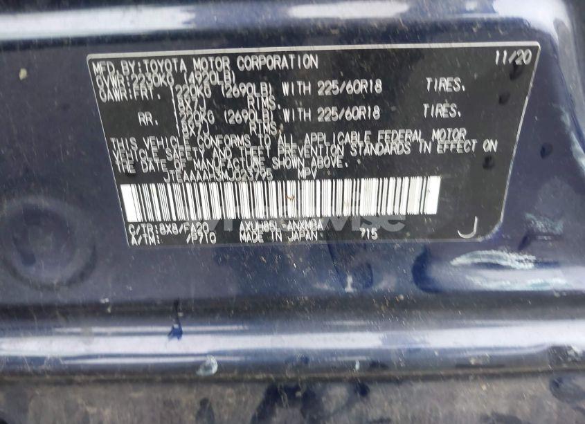 Photo 9 of 2021 Toyota Venza LE (VIN JTEAAAAH3MJ023795)