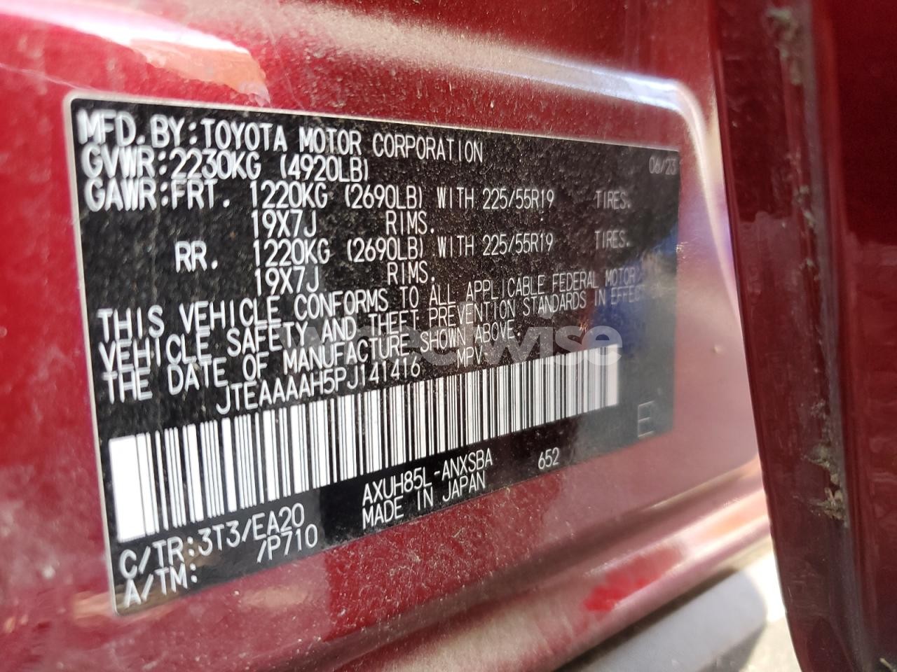 Photo 13 of 2023 TOYOTA VENZA LE (VIN JTEAAAAH5PJ141416)