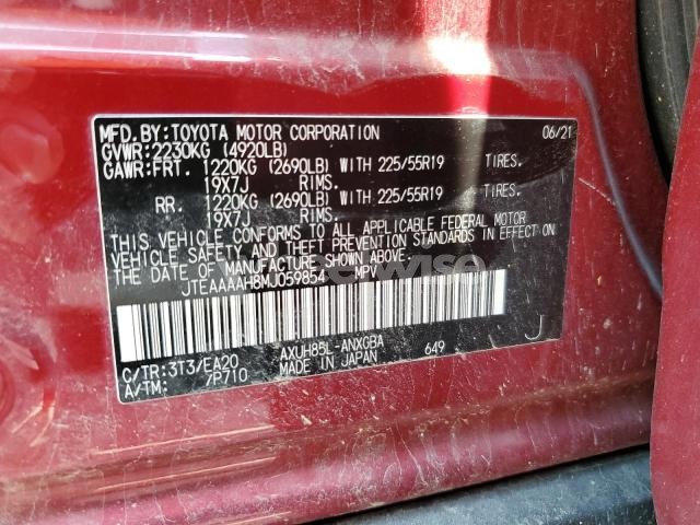 Photo 9 of 2021 TOYOTA VENZA LE (VIN JTEAAAAH8MJ059854)