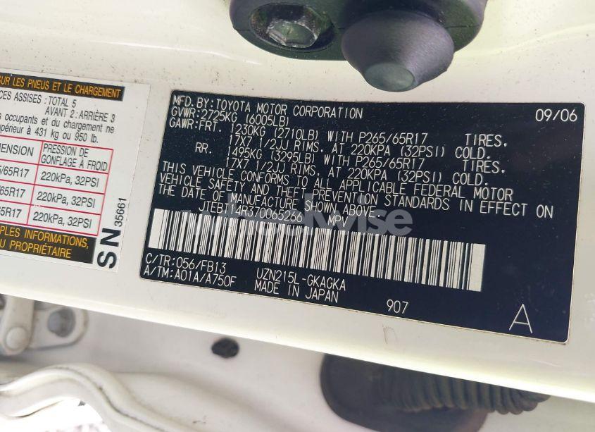 Photo 9 of 2007 Toyota 4runner SPORT V8 (VIN JTEBT14R370065266)