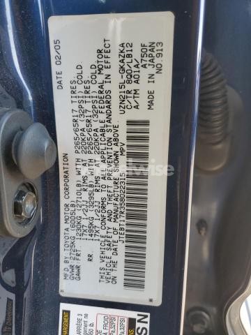 Photo 8 of 2005 TOYOTA 4RUNNER LIMITED (VIN JTEBT17R358022315)