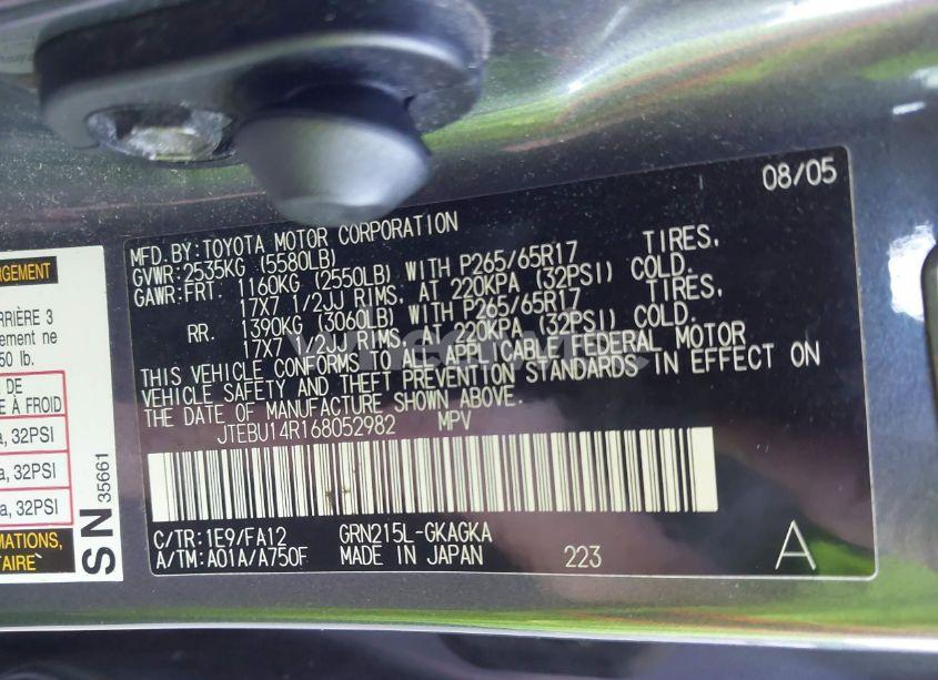 Photo 9 of 2006 Toyota 4runner SR5 V6 (VIN JTEBU14R168052982)