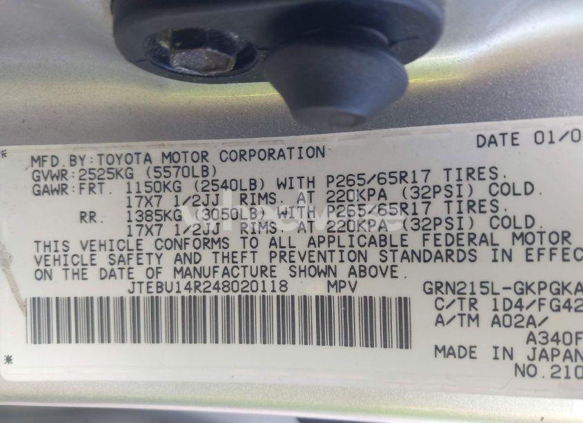 Photo 9 of 2004 Toyota 4runner SR5 V6 (VIN JTEBU14R248020118)