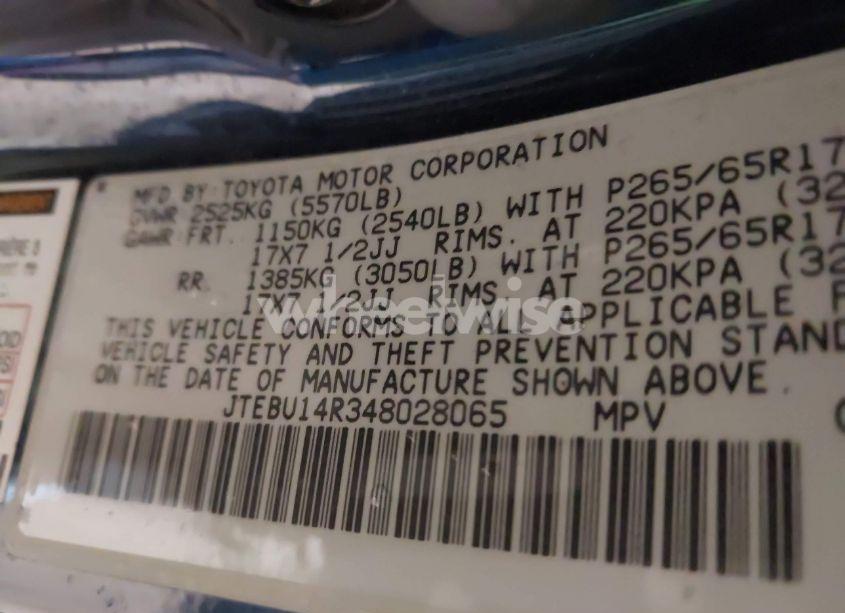 Photo 9 of 2004 Toyota 4runner SR5 V6 (VIN JTEBU14R348028065)