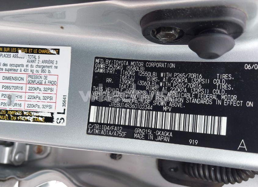 Photo 9 of 2006 Toyota 4runner SR5 V6 (VIN JTEBU14R360102344)