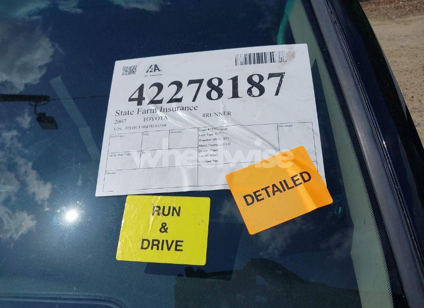 Photo 18 of 2007 Toyota 4runner SR5 V6 (VIN JTEBU14R478103568)