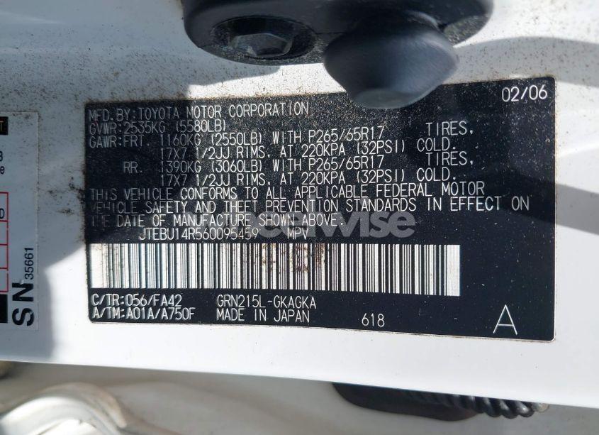 Photo 9 of 2006 Toyota 4runner SR5 V6 (VIN JTEBU14R560095459)