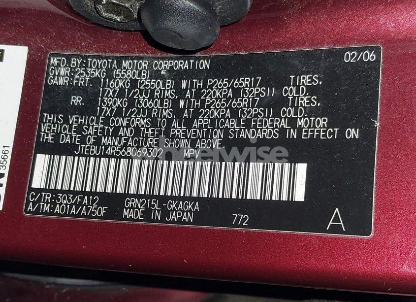 Photo 9 of 2006 Toyota 4runner SR5 V6 (VIN JTEBU14R568069302)