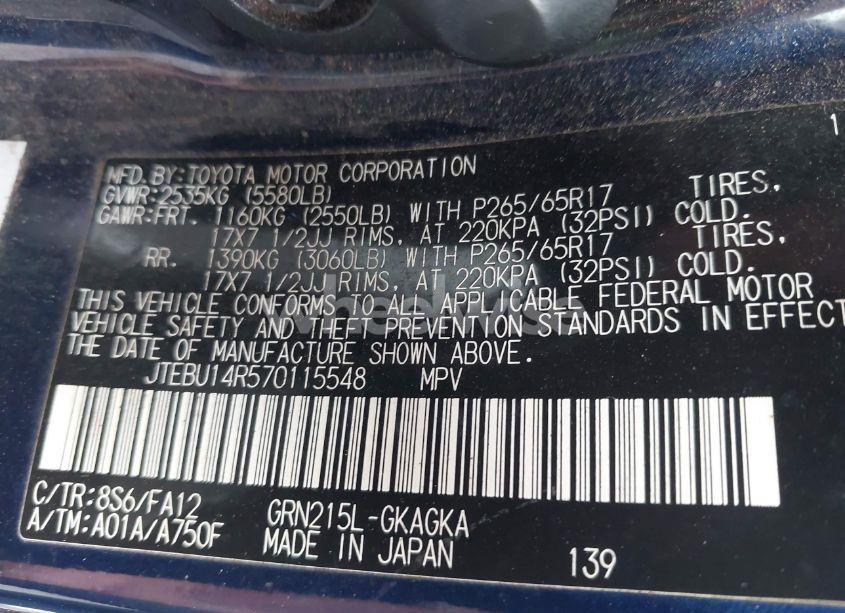 Photo 9 of 2007 Toyota 4runner SR5 V6 (VIN JTEBU14R570115548)