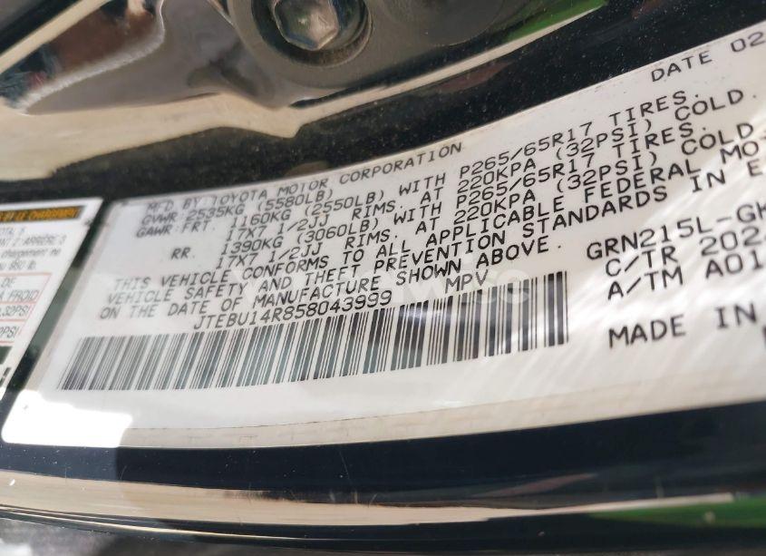 Photo 9 of 2005 Toyota 4runner SR5 V6 (VIN JTEBU14R858043999)