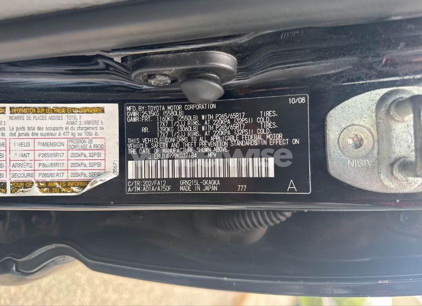 Photo 9 of 2009 Toyota 4runner SR5/SPORT (VIN JTEBU14R99K037184)