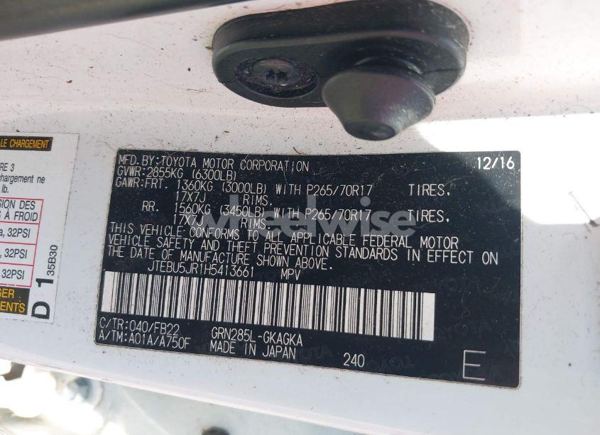 Photo 9 of 2017 Toyota 4runner SR5 (VIN JTEBU5JR1H5413661)