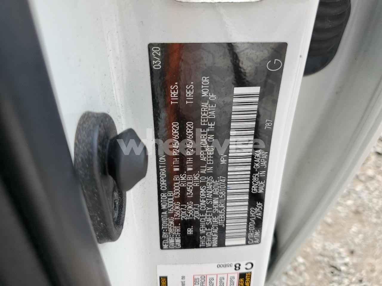 Photo 13 of 2020 TOYOTA 4RUNNER SR5/SR5 PREMIUM (VIN JTEBU5JR1L5810747)