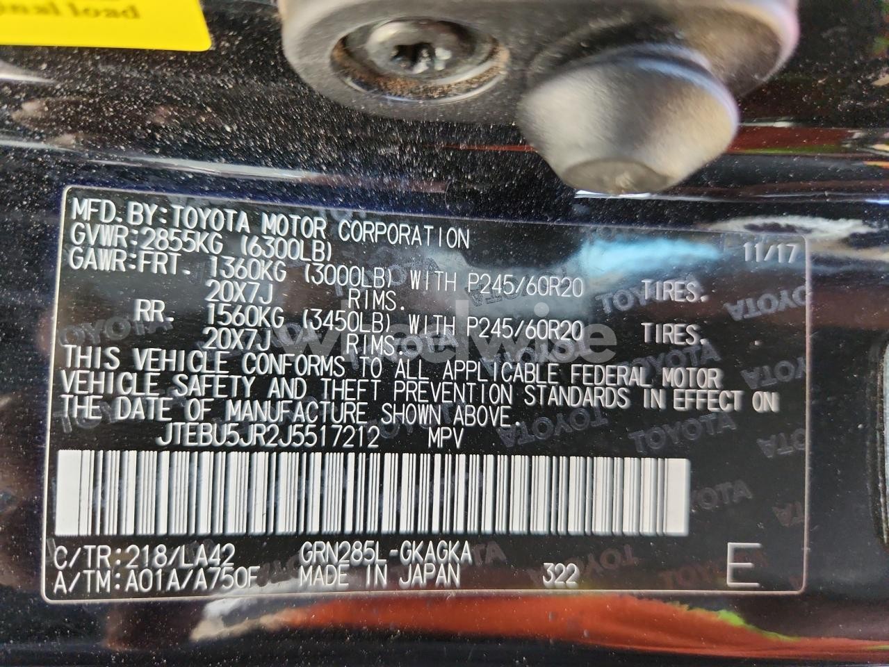 Photo 13 of 2018 TOYOTA 4RUNNER SR5/SR5 PREMIUM (VIN JTEBU5JR2J5517212)