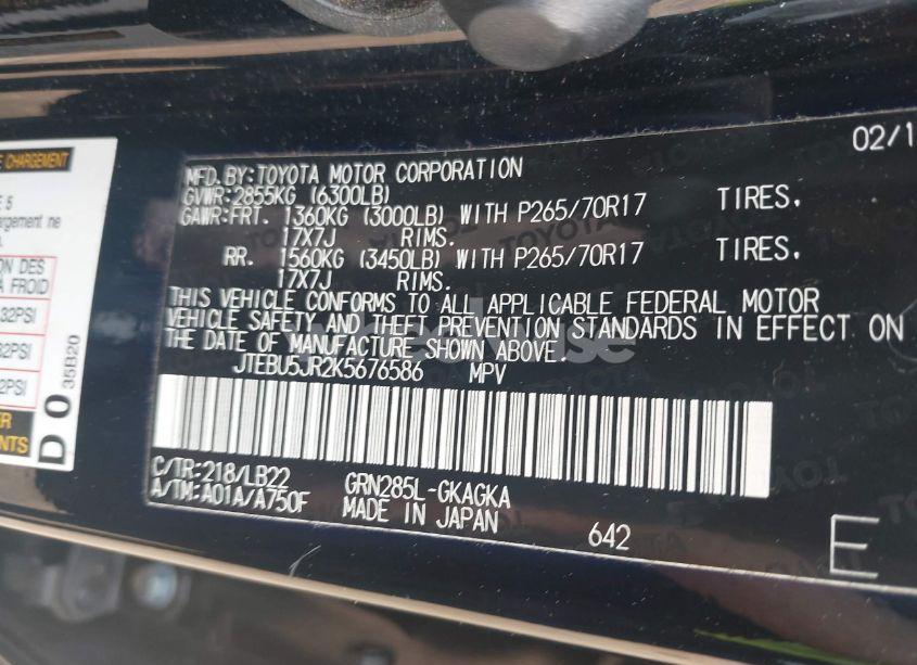 Photo 9 of 2019 Toyota 4runner (VIN JTEBU5JR2K5676586)