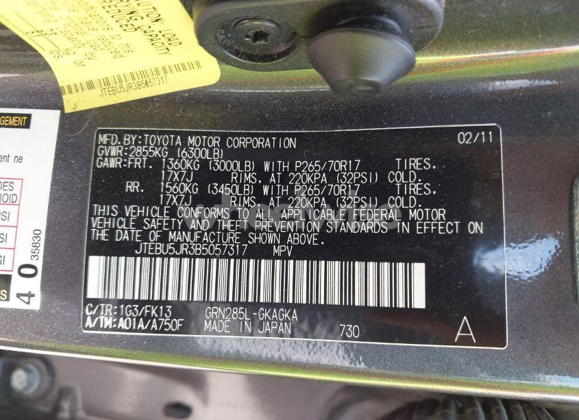 Photo 9 of 2011 Toyota 4runner SR5 V6 (VIN JTEBU5JR3B5057317)