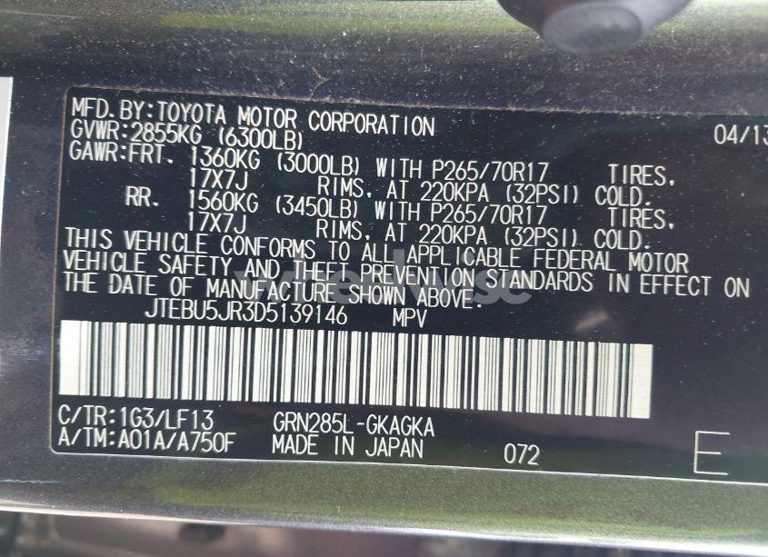 Photo 9 of 2013 Toyota 4runner SR5 (VIN JTEBU5JR3D5139146)