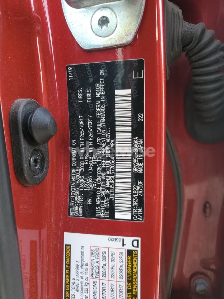 Photo 13 of 2020 TOYOTA 4RUNNER SR5/SR5 PREMIUM (VIN JTEBU5JR3L5770364)