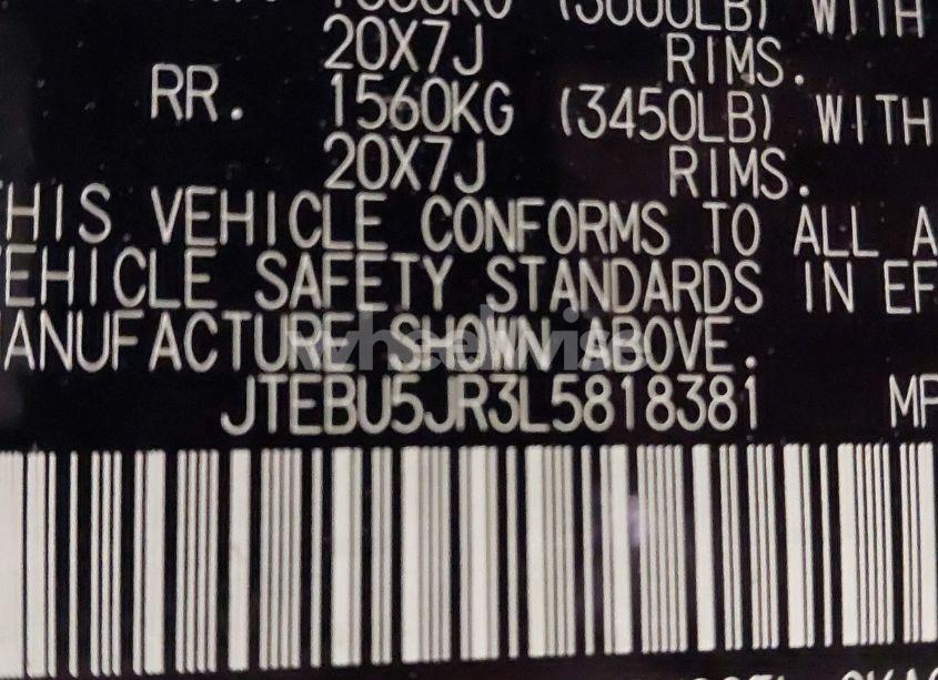 Photo 9 of 2020 Toyota 4runner NIGHTSHADE SPECIAL EDITION (VIN JTEBU5JR3L5818381)