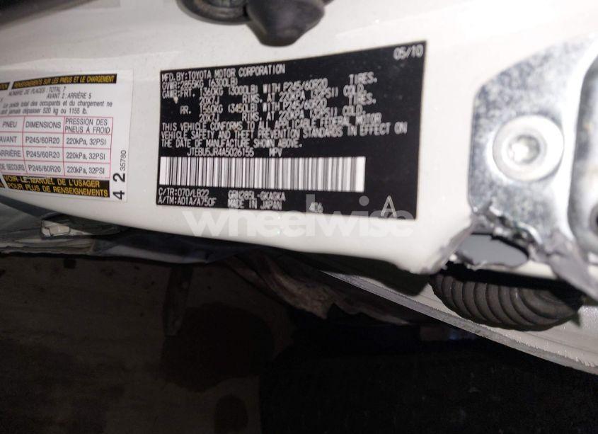 Photo 9 of 2010 Toyota 4runner LIMITED V6 (VIN JTEBU5JR4A5026155)