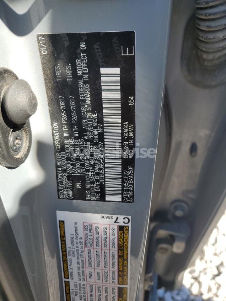 Photo 14 of 2017 TOYOTA 4RUNNER SR5/SR5 PREMIUM (VIN JTEBU5JR5H5421309)